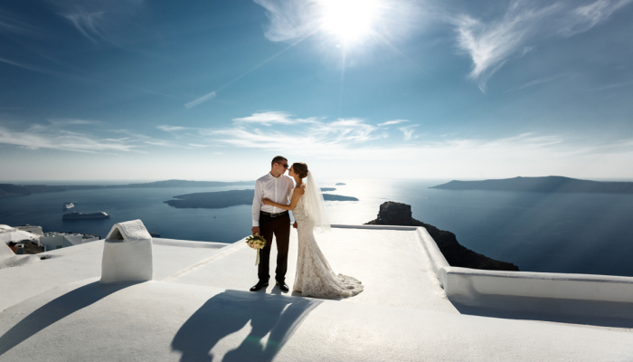 Mykonos wedding overlooking the sea