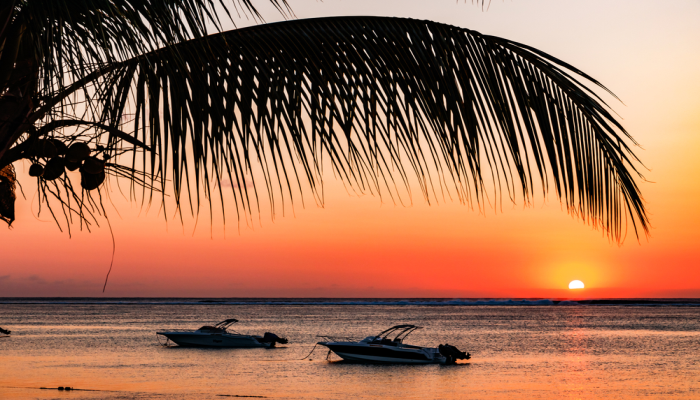 sunset in mauritius