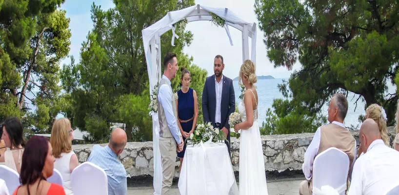Bourtzi Peninsula Outdoor Terrace Skiathos Wedding Packages